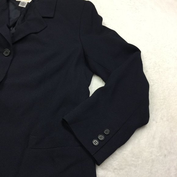 Vintage Talbots Blazer Suit Jacket Sizes 10 Womans Petite Navy Blue Long Sleeve - Picture 11 of 15